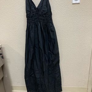 J crew cotton eyelet dress 2023 black tall Small.